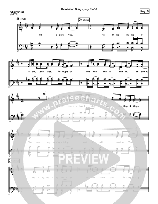 Revelation Song Choir Sheet (SATB) (Gateway Worship)