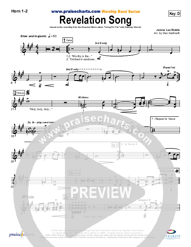 Revelation Song French Horn 1/2 (Gateway Worship)