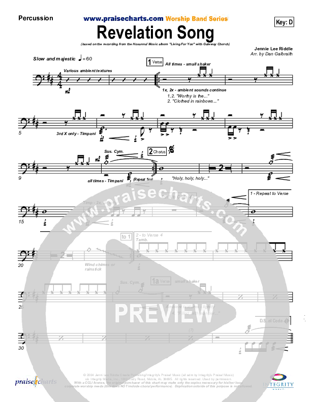 Revelation Song Percussion (Gateway Worship)