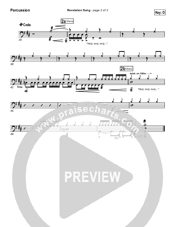 Revelation Song Percussion (Gateway Worship)