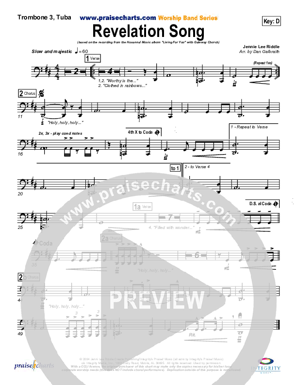 Revelation Song Trombone 3/Tuba (Gateway Worship)