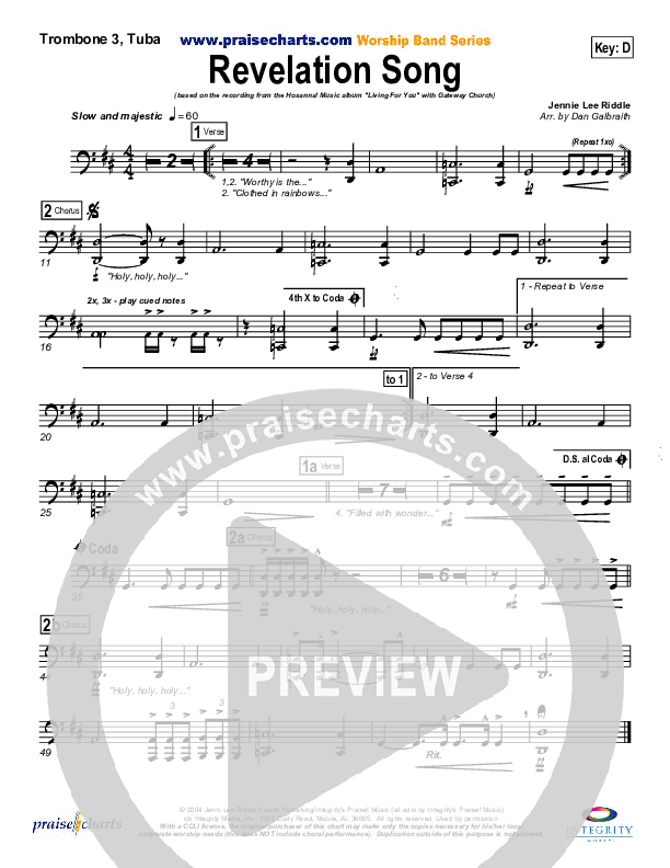 Revelation Song Trombone 3/Tuba (Gateway Worship)