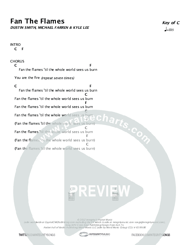 You Are The Fire Chords & Lyrics (Dustin Smith)