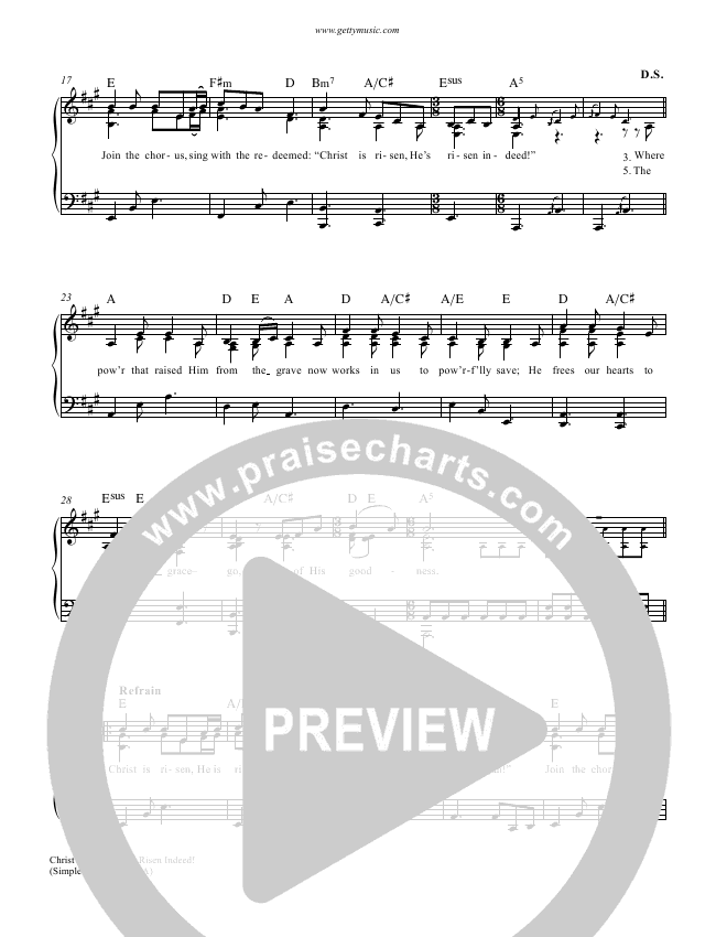 Christ Is Risen He Is Risen Indeed Sheet Music PDF (Keith & Kristyn Getty) PraiseCharts