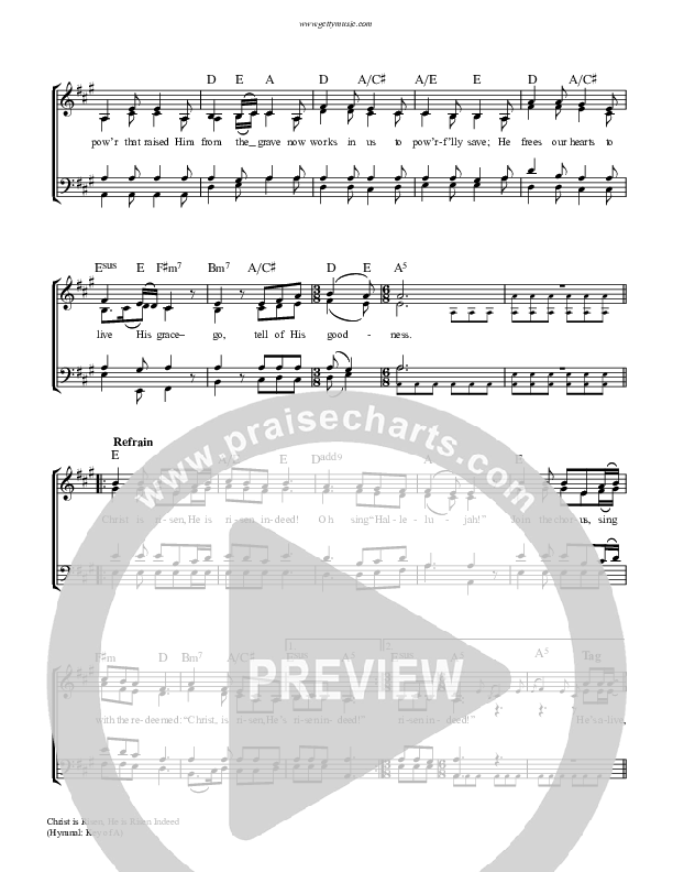 Christ Is Risen He Is Risen Indeed Choir Sheet (SATB) (Keith & Kristyn Getty)