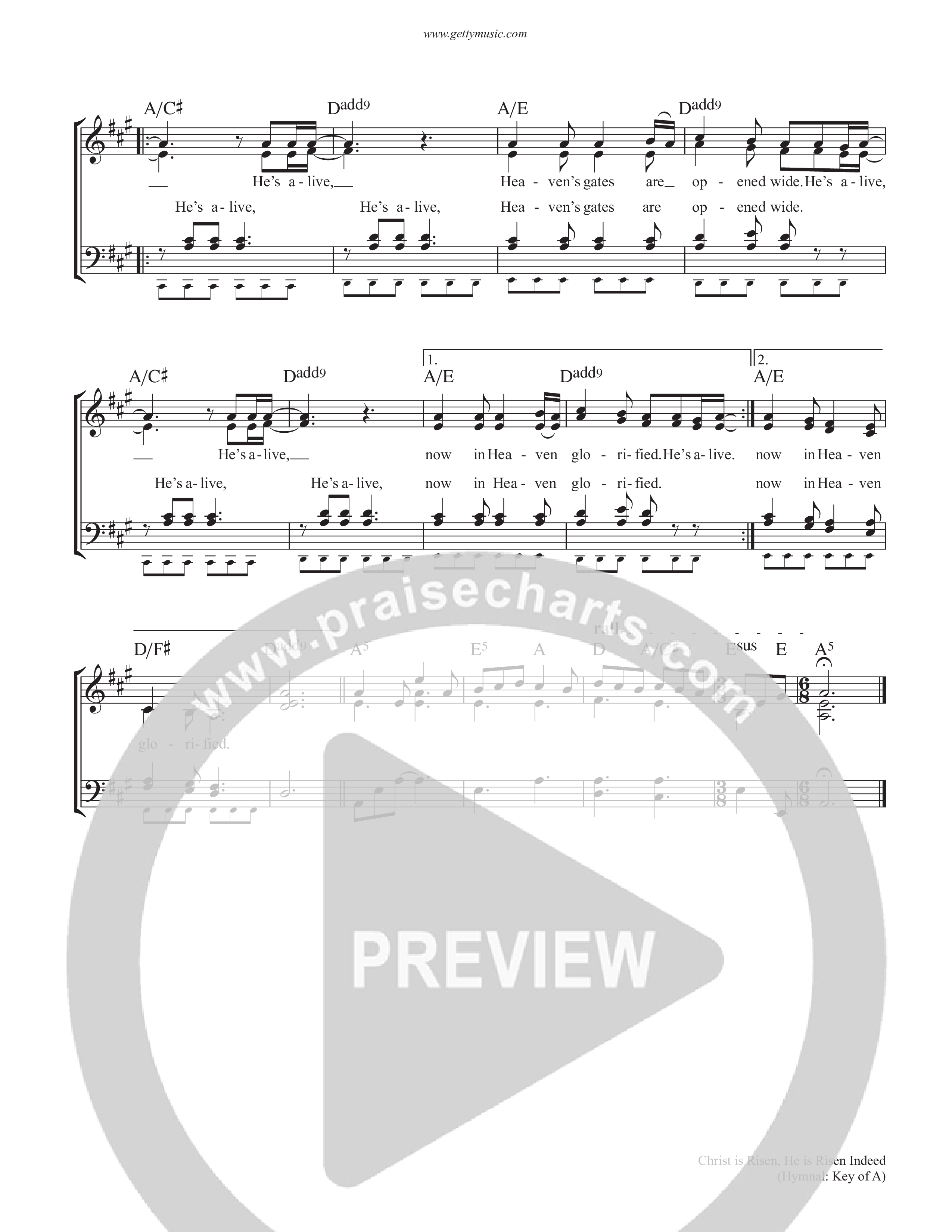 Christ Is Risen He Is Risen Indeed Piano/Vocal (Keith & Kristyn Getty)