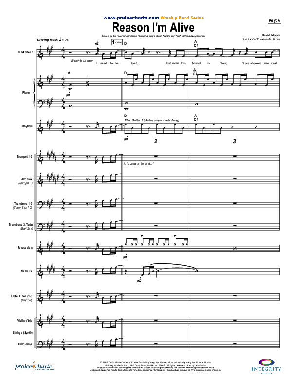 Reason I'm Alive Conductor's Score (Gateway Worship)