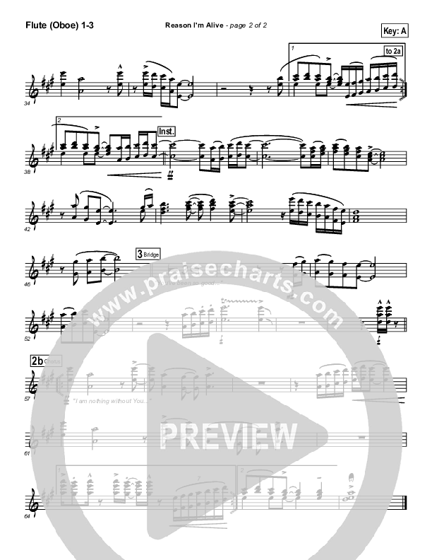 Reason I'm Alive Flute/Oboe 1/2/3 (Gateway Worship)