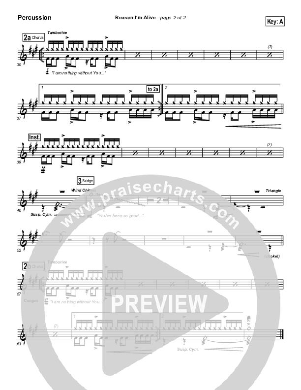 Reason I'm Alive Percussion (Gateway Worship)