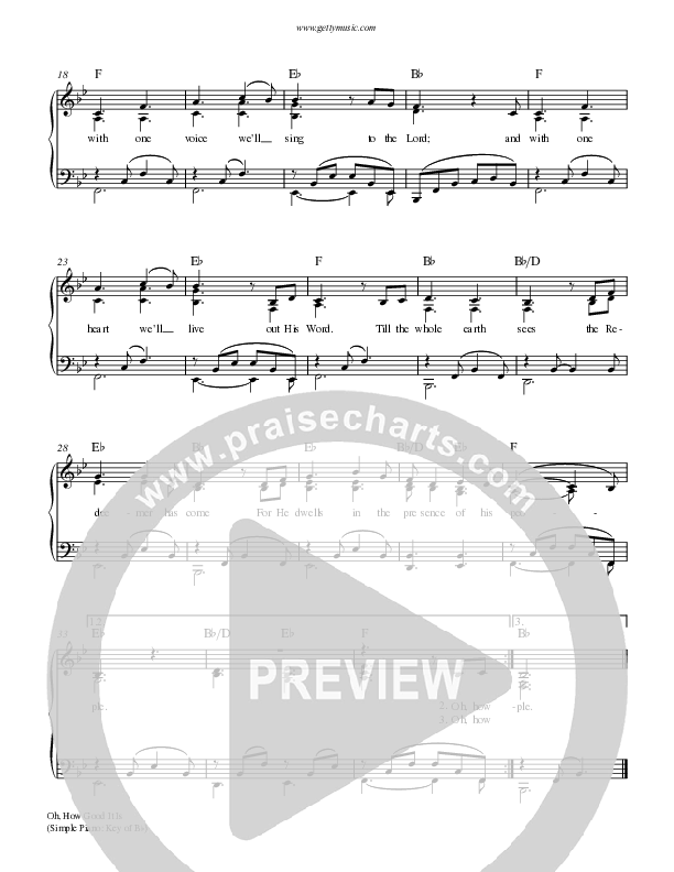 Oh How Good It Is Sheet Music PDF (Keith & Kristyn Getty) PraiseCharts