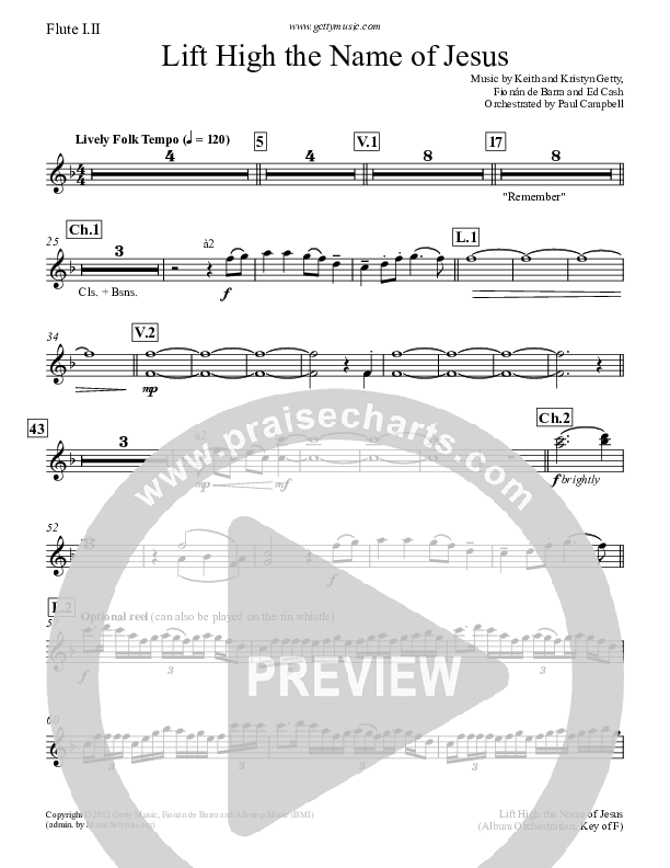 Lift High The Name Of Jesus Flute (Keith & Kristyn Getty)