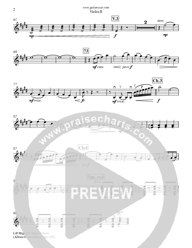 Lift High The Name Of Jesus Violin 2 (Keith & Kristyn Getty)