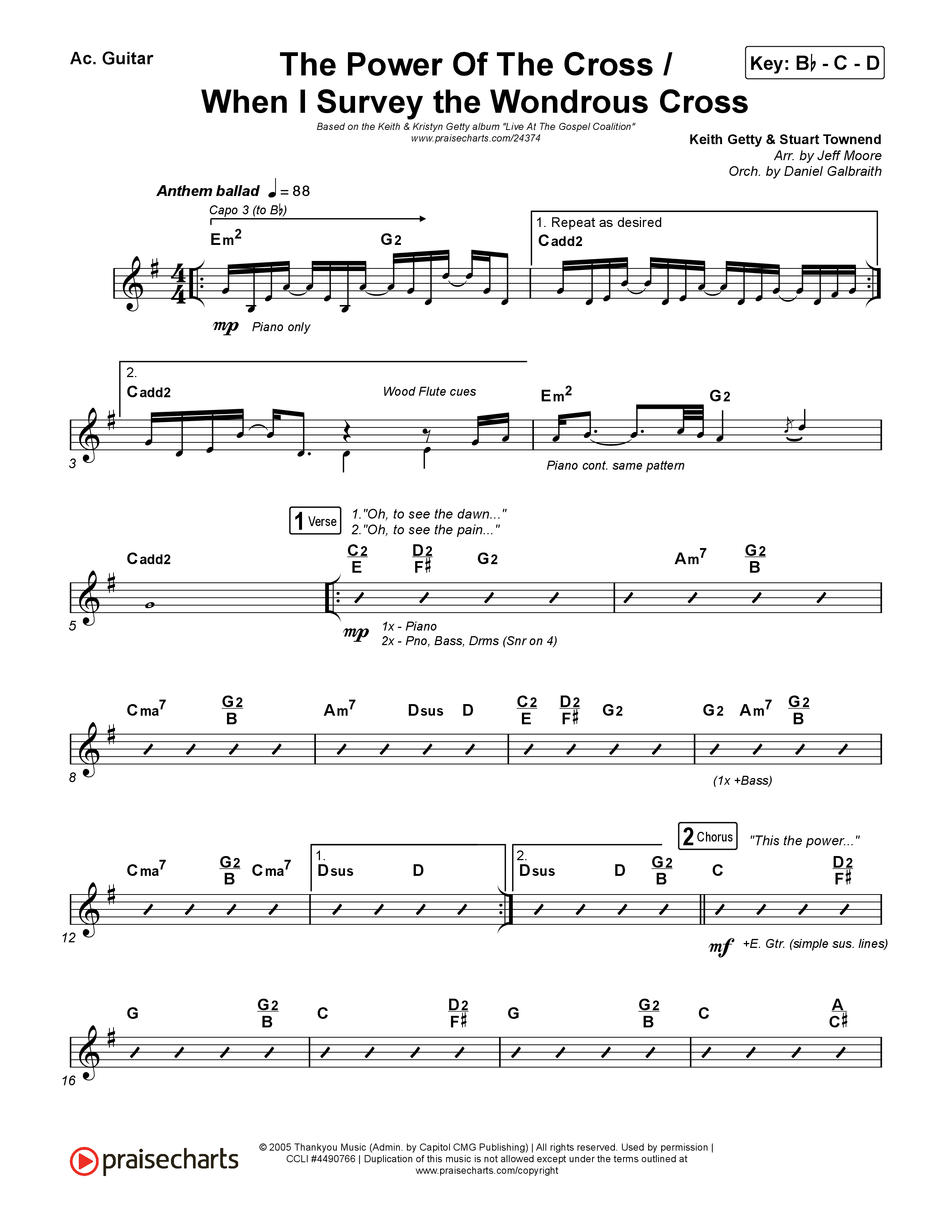 The Power Of The Cross/When I Survey The Wondrous Cross Acoustic Guitar (Keith & Kristyn Getty)