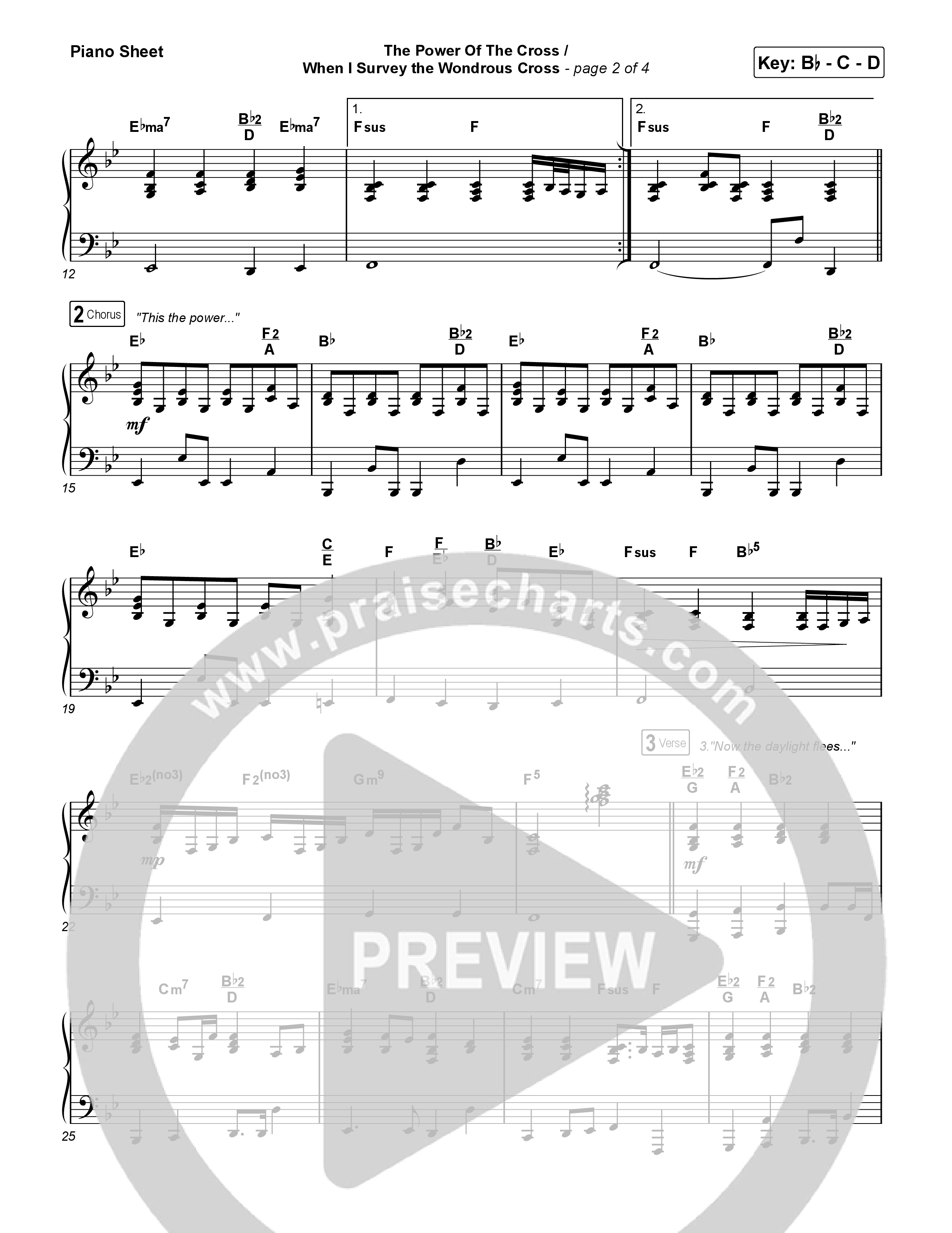 The Power Of The Cross/When I Survey The Wondrous Cross Piano Sheet (Keith & Kristyn Getty)