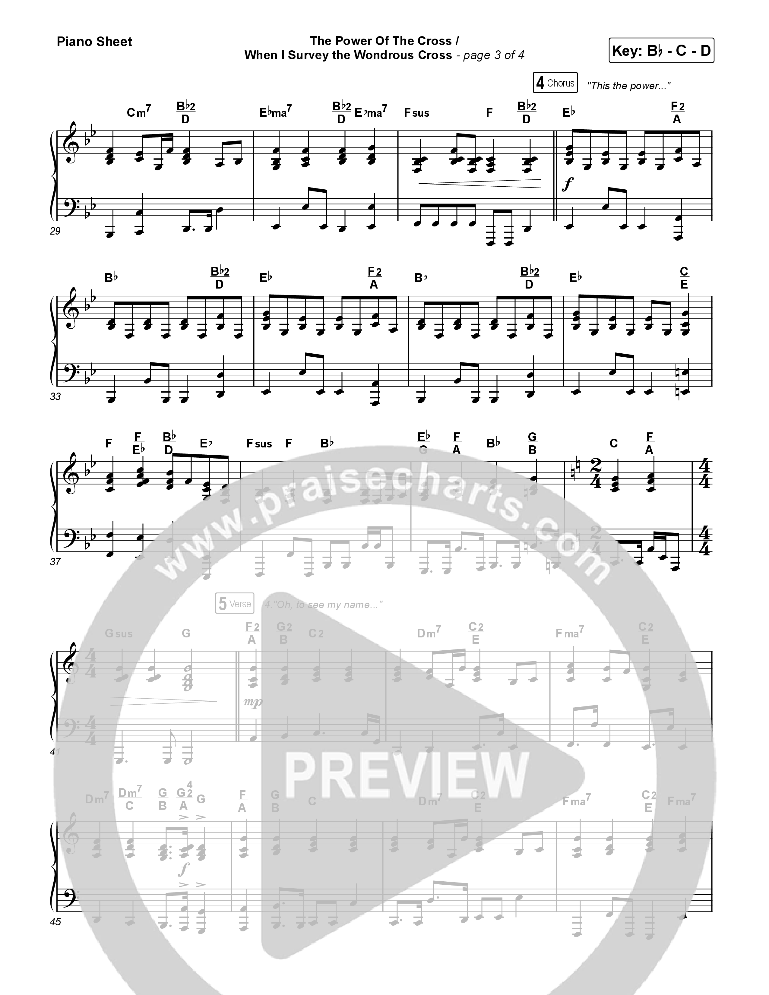 The Power Of The Cross/When I Survey The Wondrous Cross Piano Sheet (Keith & Kristyn Getty)