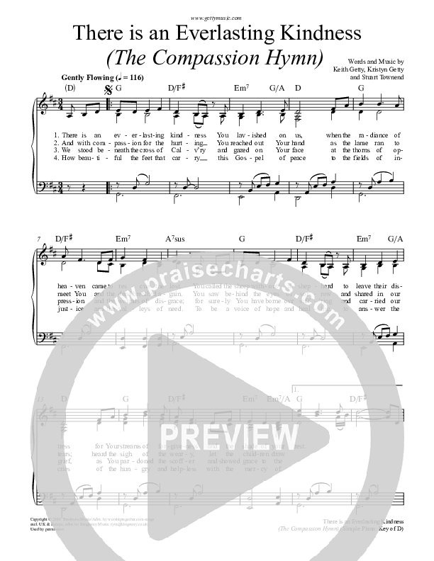 Compassion Hymn Piano/Vocal (Keith & Kristyn Getty)