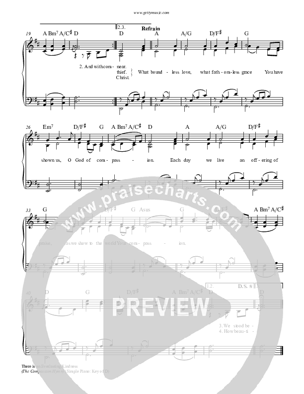 Compassion Hymn Piano/Vocal (Keith & Kristyn Getty)