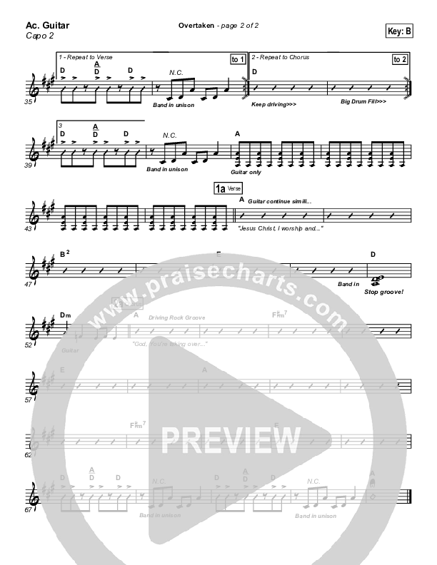 Overtaken Acoustic Guitar (Gateway Worship)