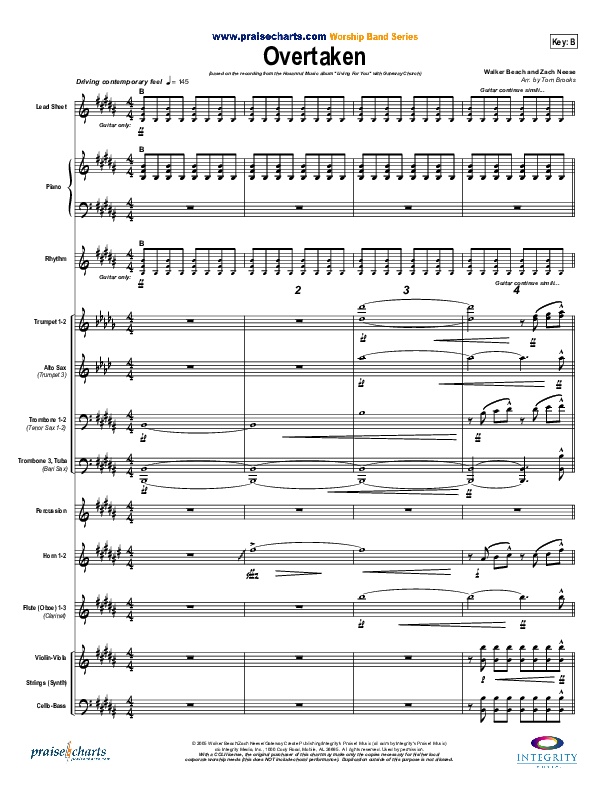 Overtaken Conductor's Score (Gateway Worship)