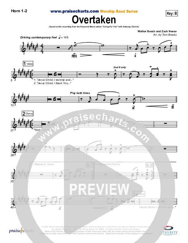 Overtaken Brass Pack (Gateway Worship)