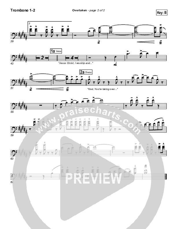 Overtaken Trombone 1/2 (Gateway Worship)