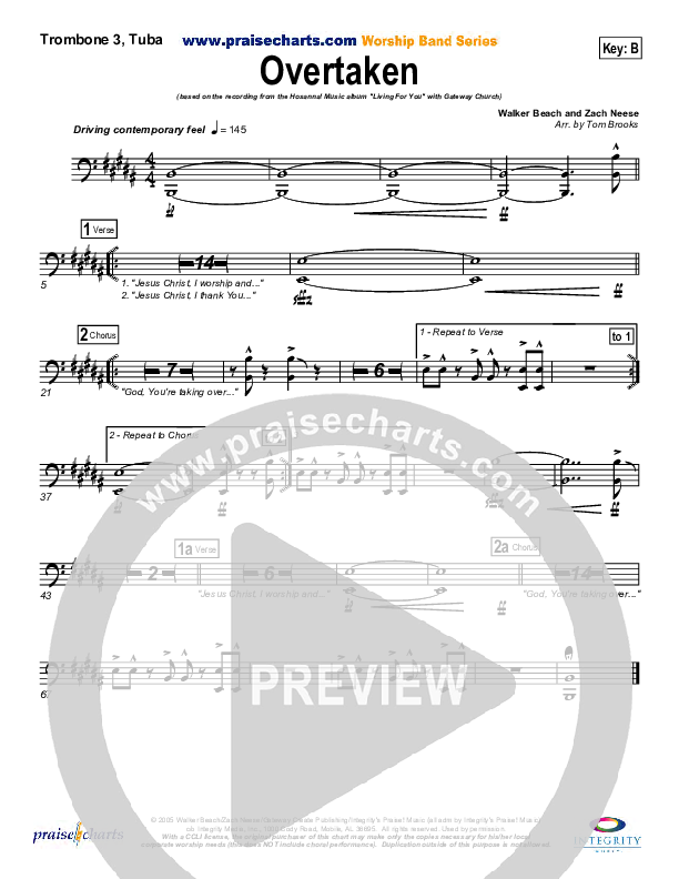 Overtaken Trombone 3/Tuba (Gateway Worship)