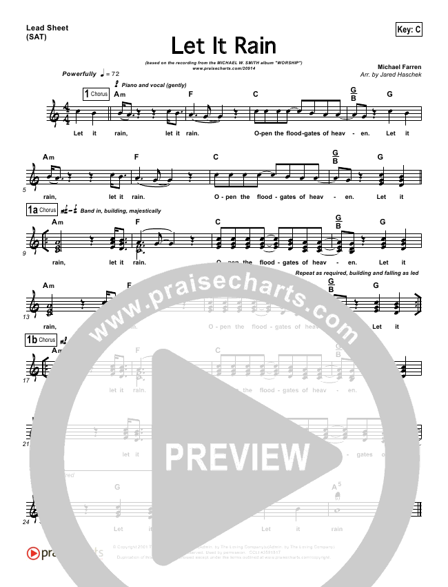 Let It Rain Sheet Music PDF (Dustin Smith) - PraiseCharts