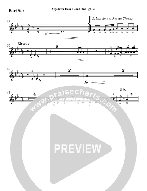 Angels We Have Heard On High Bari Sax (AnderKamp Music)