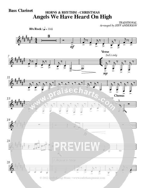 Angels We Have Heard On High Bass Clarinet (AnderKamp Music)