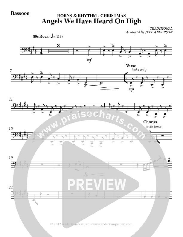 Angels We Have Heard On High Bassoon (AnderKamp Music)