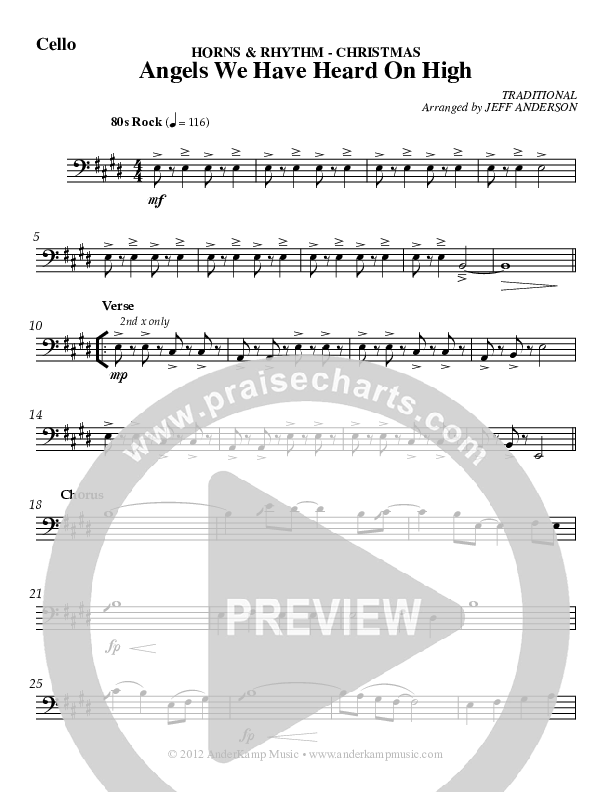 Angels We Have Heard On High Cello (AnderKamp Music)