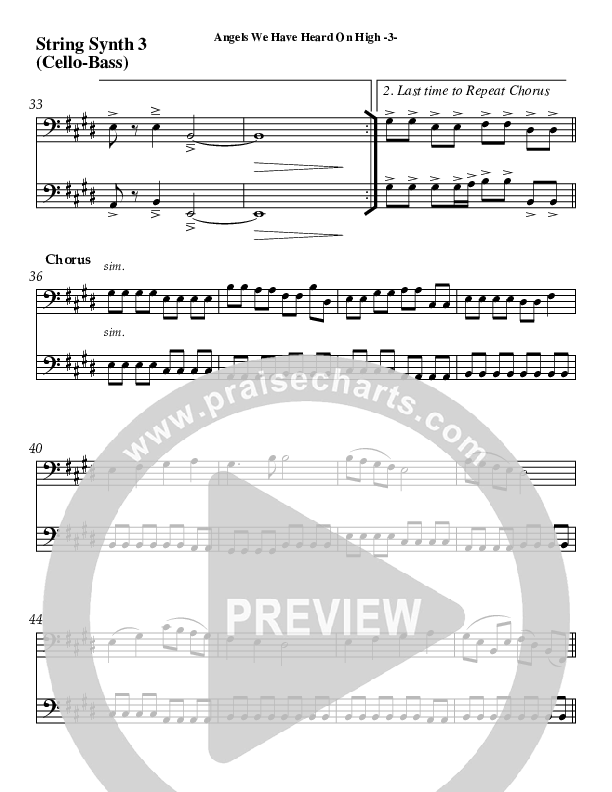 Angels We Have Heard On High Cello/Bass (AnderKamp Music)