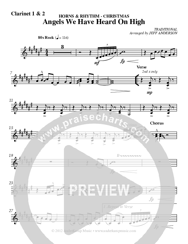 Angels We Have Heard On High Clarinet (AnderKamp Music)