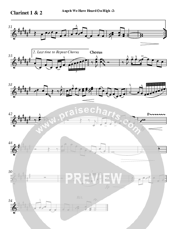 Angels We Have Heard On High Clarinet (AnderKamp Music)