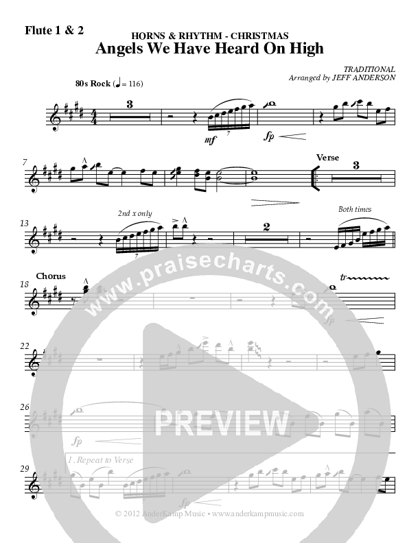 Angels We Have Heard On High Flute (AnderKamp Music)