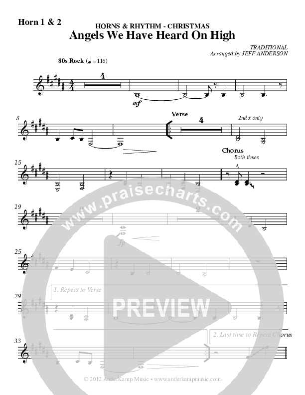 Angels We Have Heard On High French Horn 1/2 (AnderKamp Music)