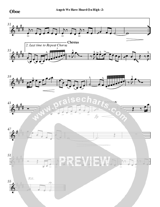 Angels We Have Heard On High Oboe (AnderKamp Music)