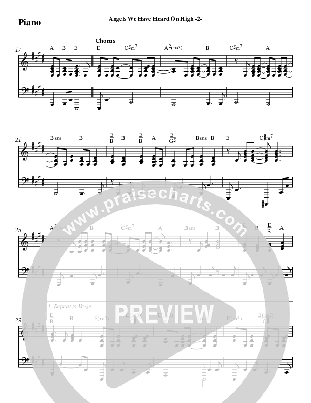 Angels We Have Heard On High Piano Sheet (AnderKamp Music)