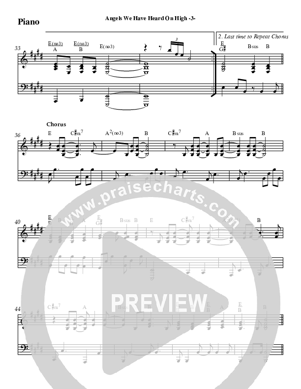 Angels We Have Heard On High Piano Sheet (AnderKamp Music)