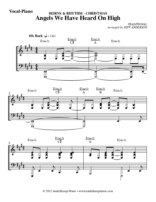 Angels We Have Heard On High Lead & Piano (AnderKamp Music)