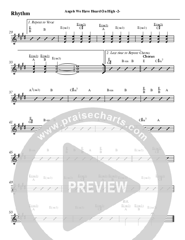 Angels We Have Heard On High Rhythm Chart (AnderKamp Music)