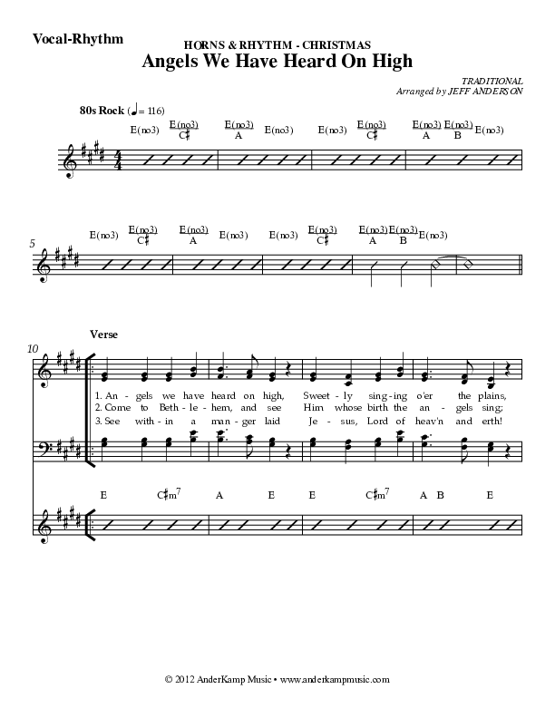 Angels We Have Heard On High Rhythm/Vocal (AnderKamp Music)