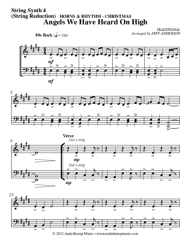 Angels We Have Heard On High Synth Brass (AnderKamp Music)