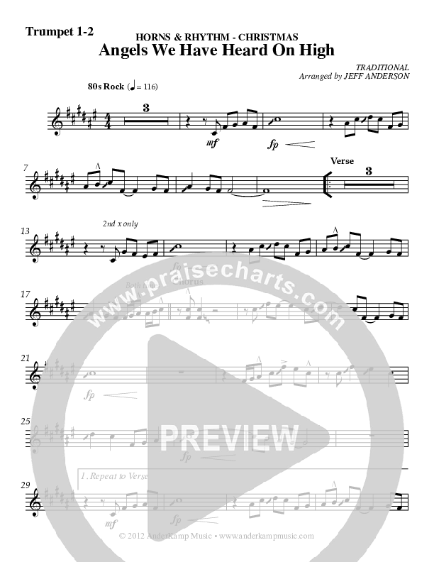 Angels We Have Heard On High Trumpet 1,2 (AnderKamp Music)