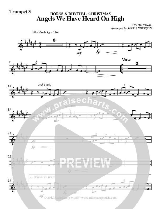 Angels We Have Heard On High Trumpet 3 (AnderKamp Music)
