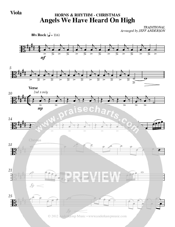 Angels We Have Heard On High Viola (AnderKamp Music)