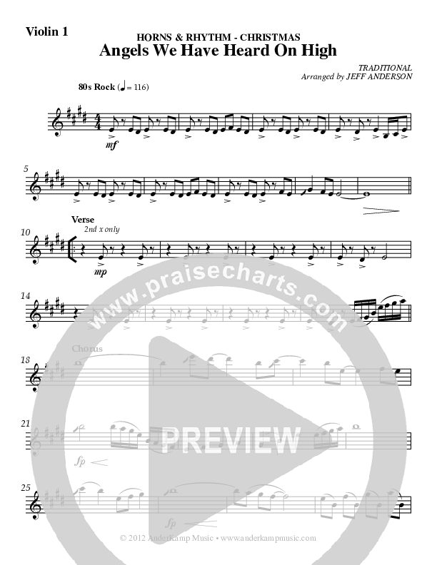 Angels We Have Heard On High Violin 1 (AnderKamp Music)