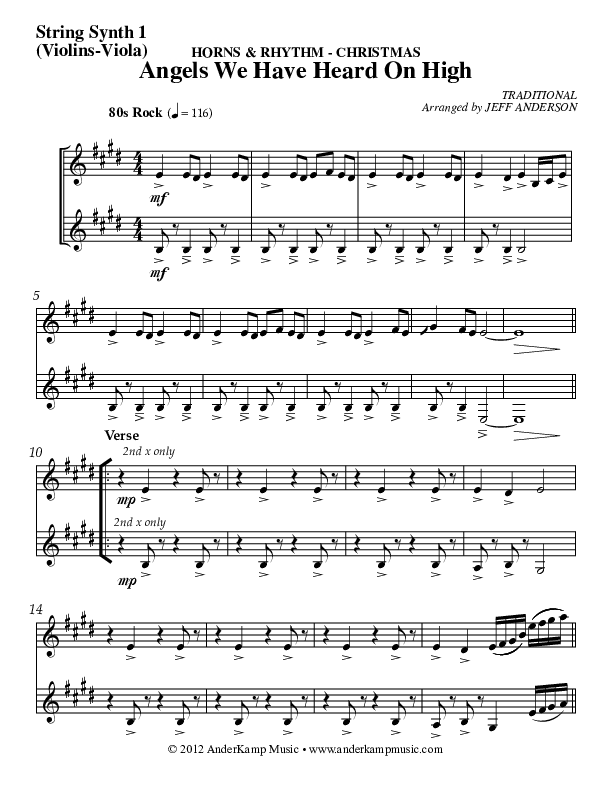 Angels We Have Heard On High Violins (AnderKamp Music)