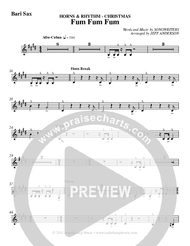 Fum Fum Fum (Instrumental) Bari Sax (AnderKamp Music)