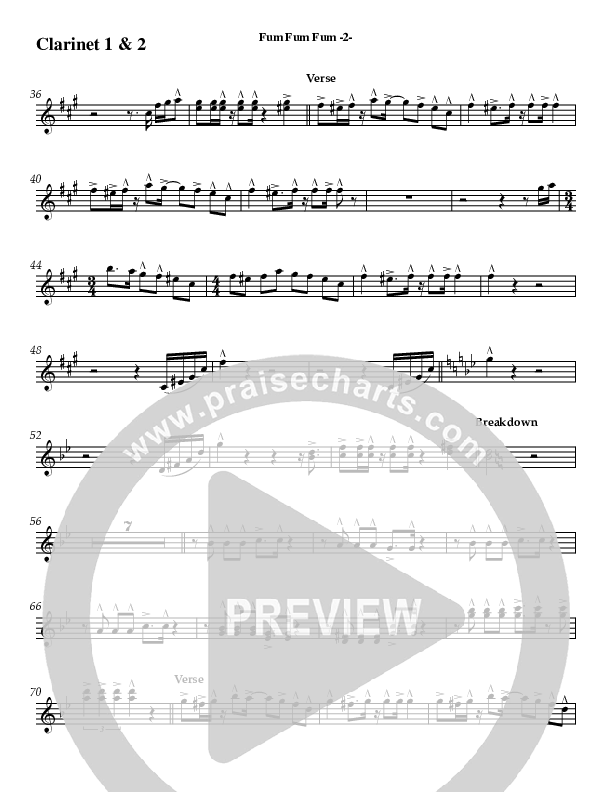 Fum Fum Fum (Instrumental) Clarinet 1/2 (AnderKamp Music)